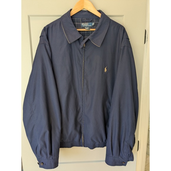Polo Ralph Lauren Big & Tall 3XB Navy Bi-Swing Jacket Embroidered Pony Zip‎ Up